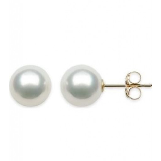 Round Freshwater Cultured Pearl Studs