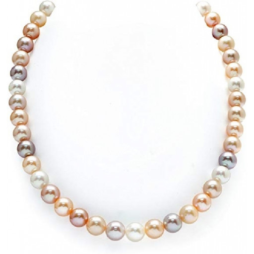 Freshwater Cultured Multi Colour Pearl Strand with Sterling Silver Clasp