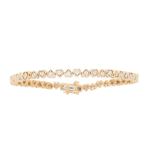 Tiffany Style Heart Shape Link Diamond Bracelet in Rose Gold Plated Sterling Silver .50 TDW Available in White Too!