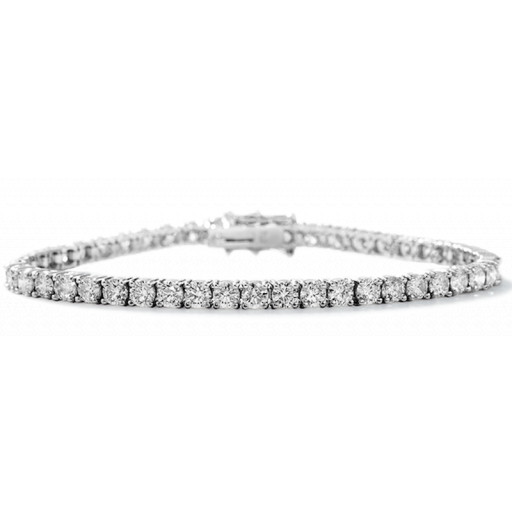 Tiffany Style Four Claw Diamond Tennis Bracelet in 14K White Gold. 4.00 TDW!