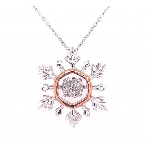 Chopard Style Dancing Snowflake Pendant Chain With Swarovski