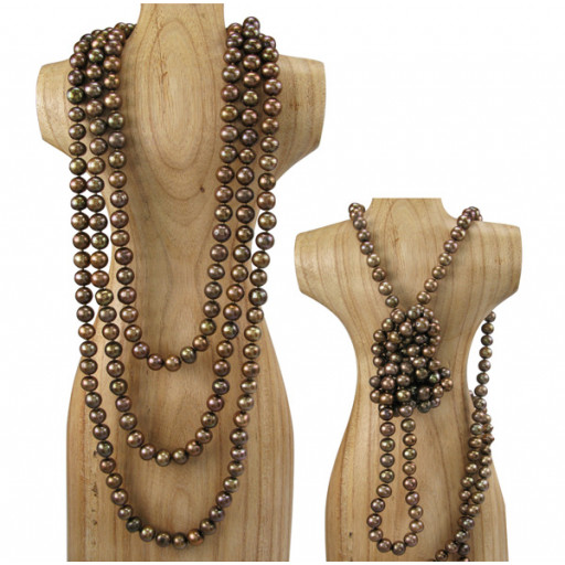64 Inch Mikomoto Style Copper Freshwater Culture Pearl Necklace