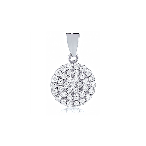 Cartier Inspired Shared Claw Circle Pendant With Swarovski Cubic Zirconia in Italian Sterling Silver