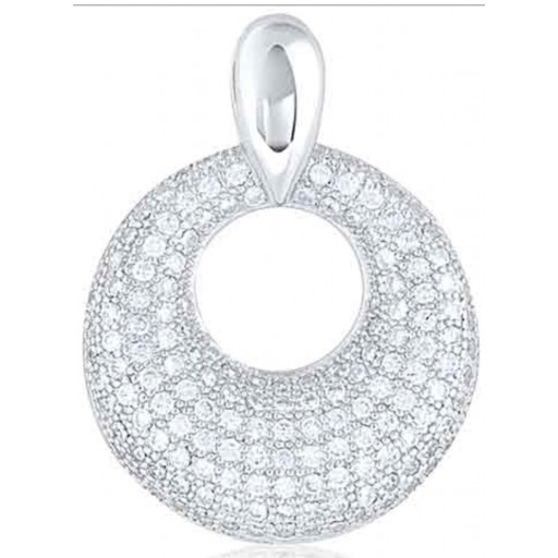 Tiffany Inspired Circle of Love Micro Pave Pendant With Swarovski Cubic Zirconia in Italian Sterling Silver