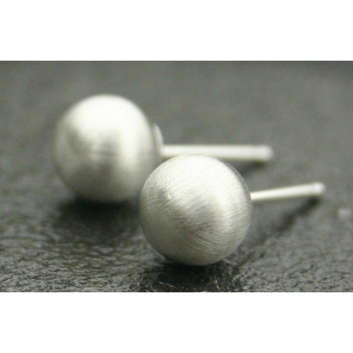 Round Matte Finish Ball Studs in Italian Sterling Silver
