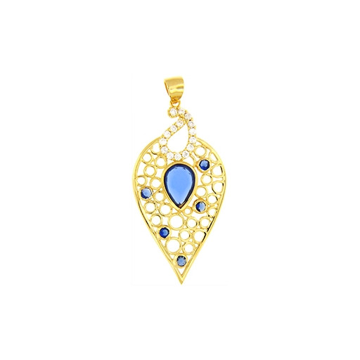 Teardrop Filigreed Pendant in 18K Yellow Gold Plated Italian Sterling Silver