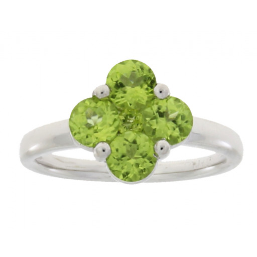 Tiffany Inspired Peridot Cluster Ring in Italian Sterling Silver