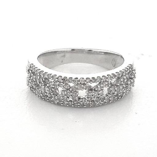 Tiffany Style Ladies Diamond Ring in 10K White Gold .80 TDW