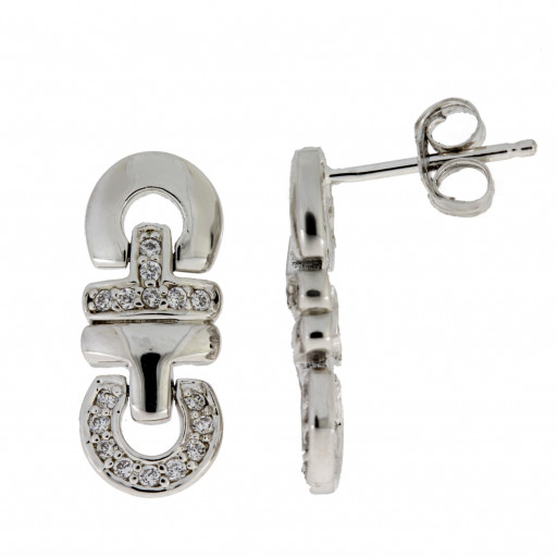 Gucci Inspired Swarovski Cubic Zirconia Drop Earrings in Italian Sterling Silver