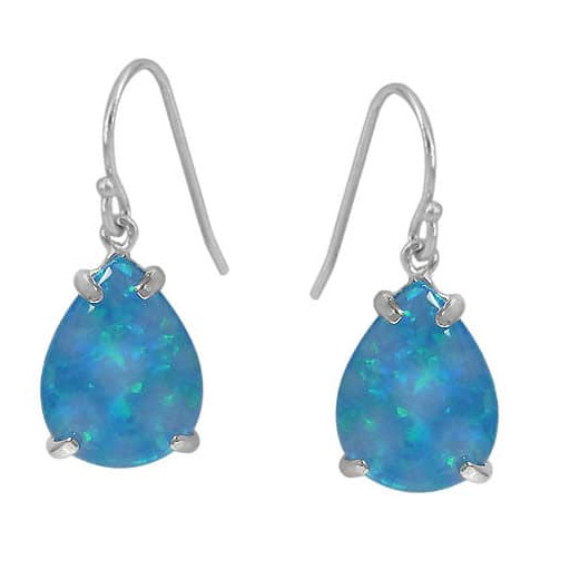 Tiffany Style Simulated Opal Drop Earrings in Italian Sterling Silver