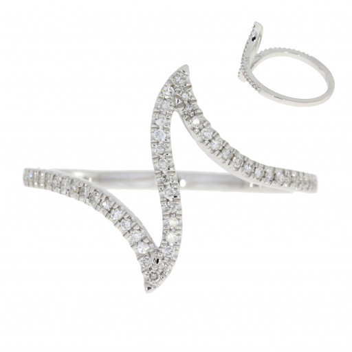 Tiffany Inspired Angular Ring in 14K White Gold