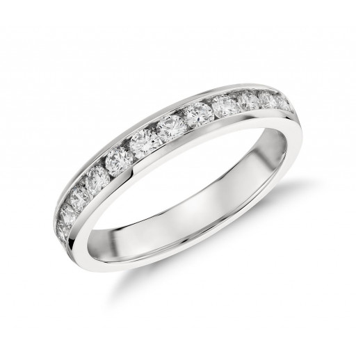 Channel Set Diamond Band in 10K White Gold