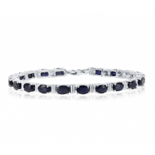 Cartier Inspired Blue Sapphire Tennis Bracelet