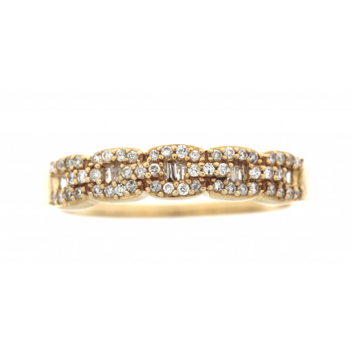 Cartier Inspired Round Brilliant Cut Diamond Band in 14K Rose Gold