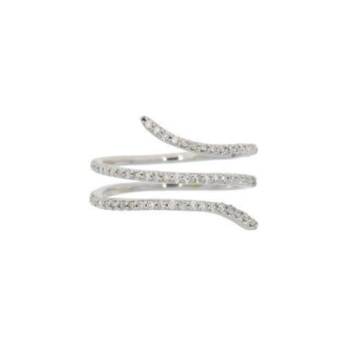 Prada Inspired Past, Present & Future Multi Row Wrap Diamond Ring in 10K White Gold
