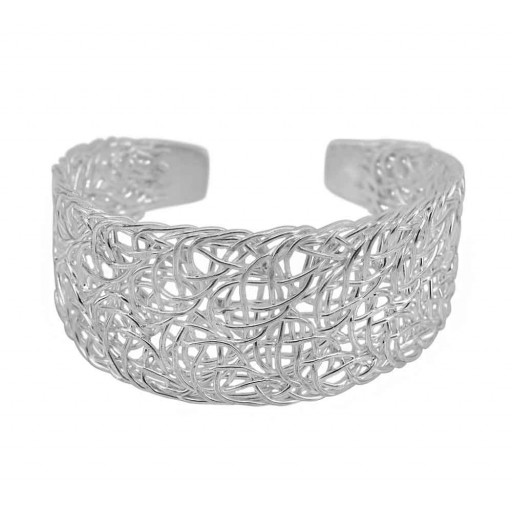 David Yurman Inspired Wire Wrap Cuff Bangle in Italian Sterling Silver