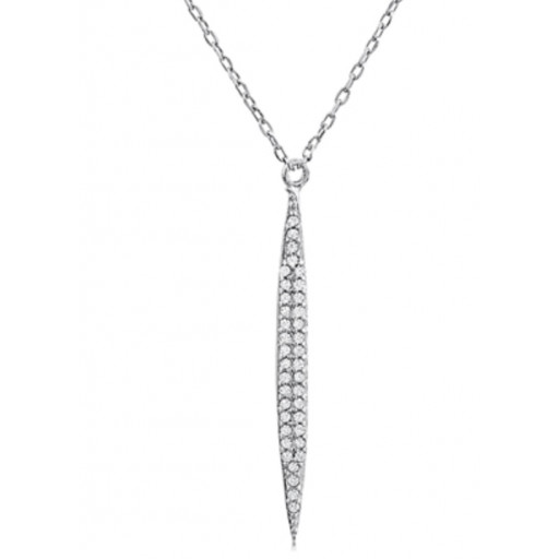 Tiffany Inspired Swarovski Cubic Zirconia Drop Pendant in Italian Sterling Silver