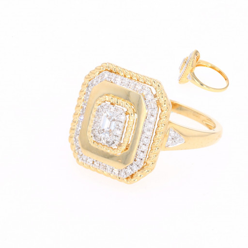 Versace Inspired Diamond Ring in 14K Yellow Gold