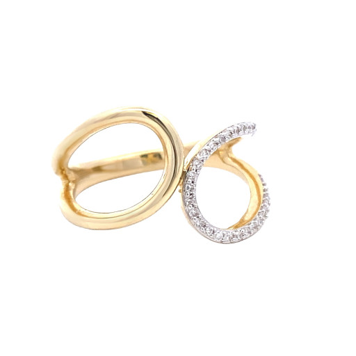 Cartier Inspired Circles of Love Diamond Ring in 14K Yellow Gold