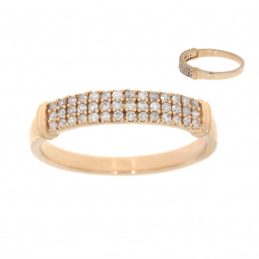 Tiffany Inspired Multi row Diamond Ring in 10K Rose Gold