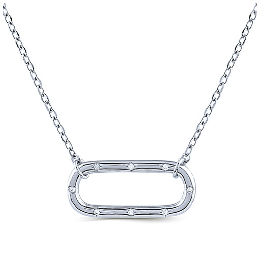 Prada Inspired Paperclip Necklace in Italian Sterling Silver