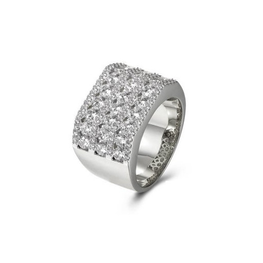 Rolex Inspired Gents Rectangular Ring With Swarovski Cubic Zirconia in Italian Sterling Silver