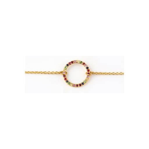 Circle of Love Rainbow Bracelet in Yellow Gold Plated Italian Sterling Silver
