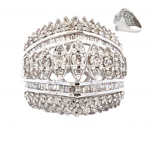 Victorian Inspired Diamond Ring in 10K White Gold