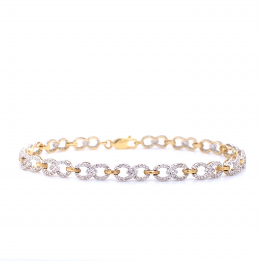 Infinity Design Diamond Tennis Bracelet in 10K Yellow Gold