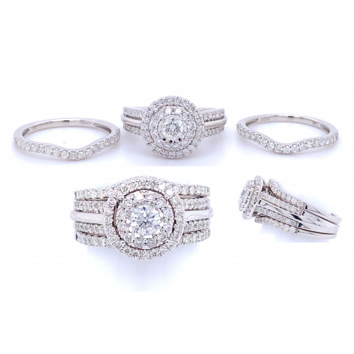 Tiffany Inspired Diamond Ring in 10K White Gold