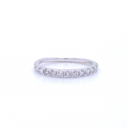 Tiffany Inspired Claw Set Diamond Band in 14K White Gold