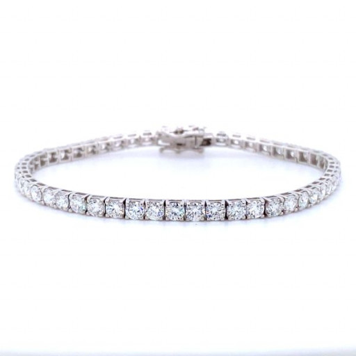 Tiffany Inspired Claw Set Diamond Tennis Bracelet in 14K White Gold