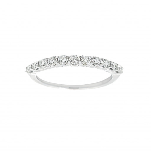 Shared Claw Diamond Wedding Band in 14K White Gold