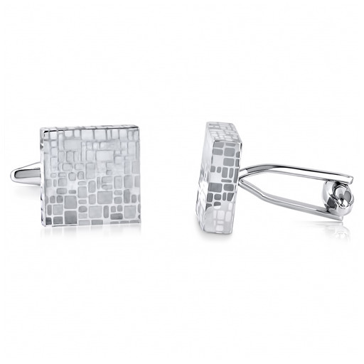 Mirror & Sandblast Pattern Cufflinks