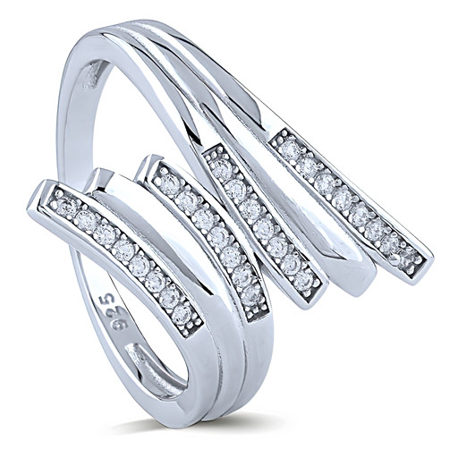 Modern Design Multi Row Ring in Italian Sterling Silver