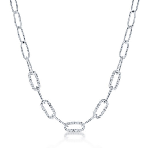 Rolex Inspired Paperclip Necklace in Italian Sterling Silver