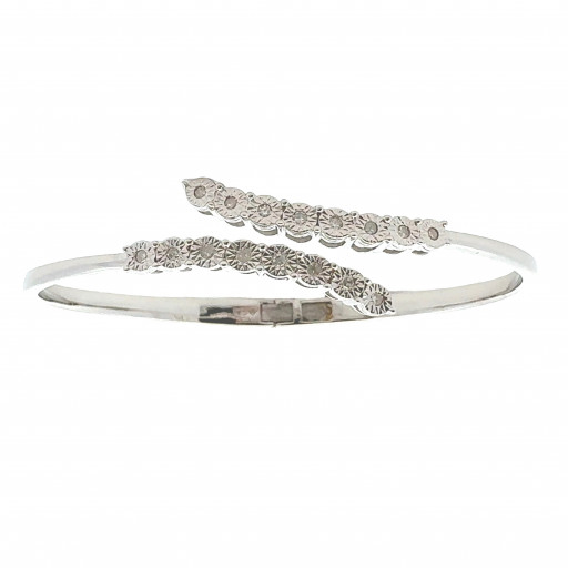 Cartier Inspired Diamond Bangle in Italian Sterling Silver