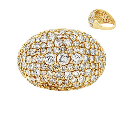 Harry Winston Domed Diamond Ring in 10K Yellow Gold