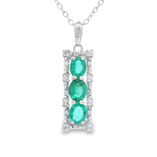 Past, Present & Future Emerald Pendant in Italian Sterling Silver