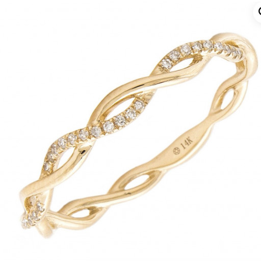 Tiffany Inspired Braided Diamond Ring in 14K Yellow Gold