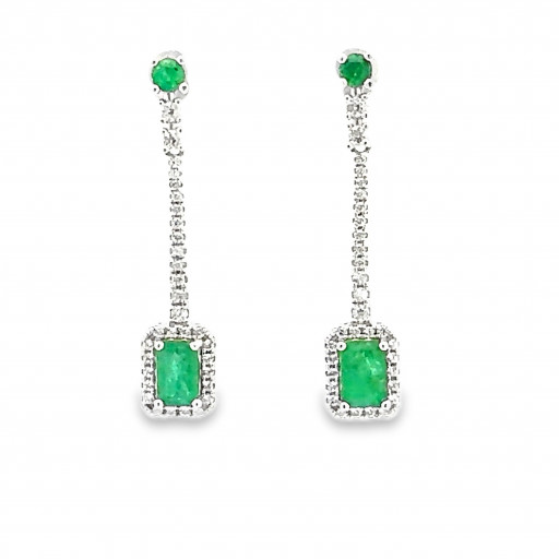 Emerald Drop Earrings in Italian Sterling Silver