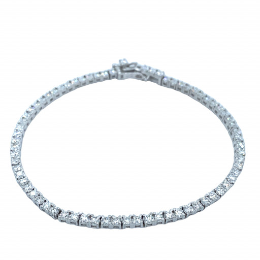 Tiffany Inspired Diamond Tennis Bracelet in Italian Sterling Silver