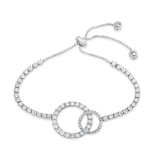 Interlocking Circles of Love Bolo Bracelet in Italian Sterling Silver