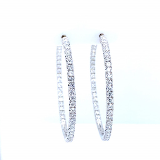 Cartier Inspired Inside/Out Hoops in 14K White Gold