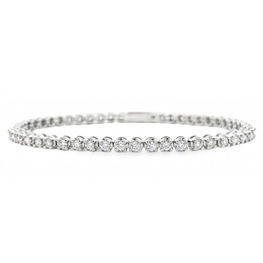 Tiffany Inspired Round Brilliant Cut Diamond Tennis Bracelet