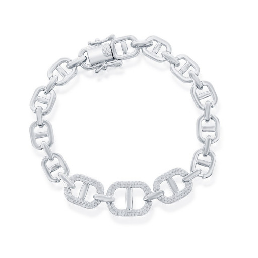 Rolex Inspired Ling Bracelet in Italian Sterling Silver