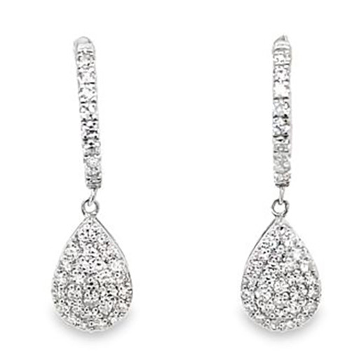 Teardrop Diamond Earrings in Italian Sterling Silver