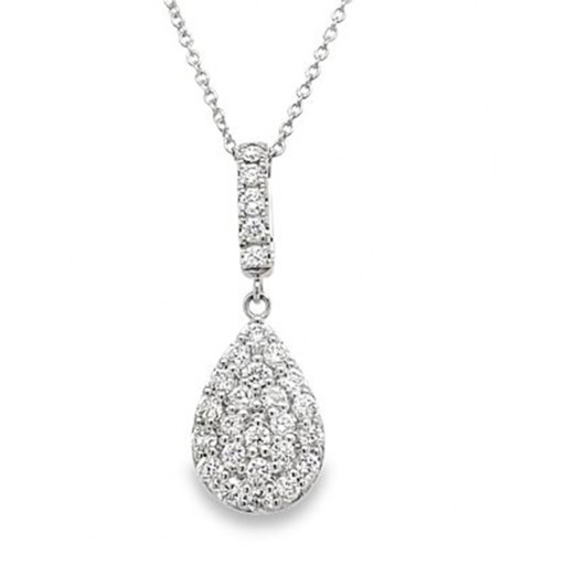 Teardrop Diamond Pendant in Italian Sterling Silver