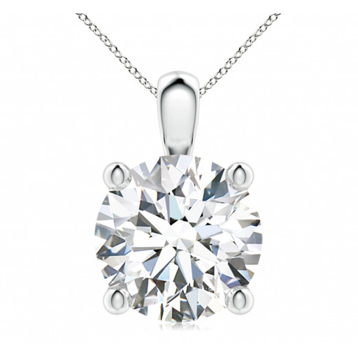 Round Brilliant Cut Four Claw Solitaire Pendant