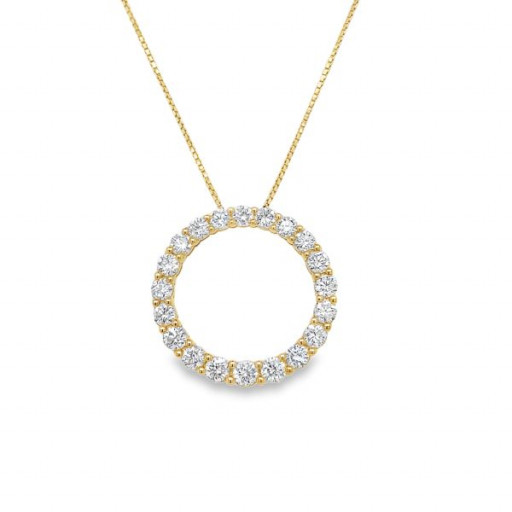Round Brilliant Cut Diamond Circle of Love Pendant in 10K Yellow Gold